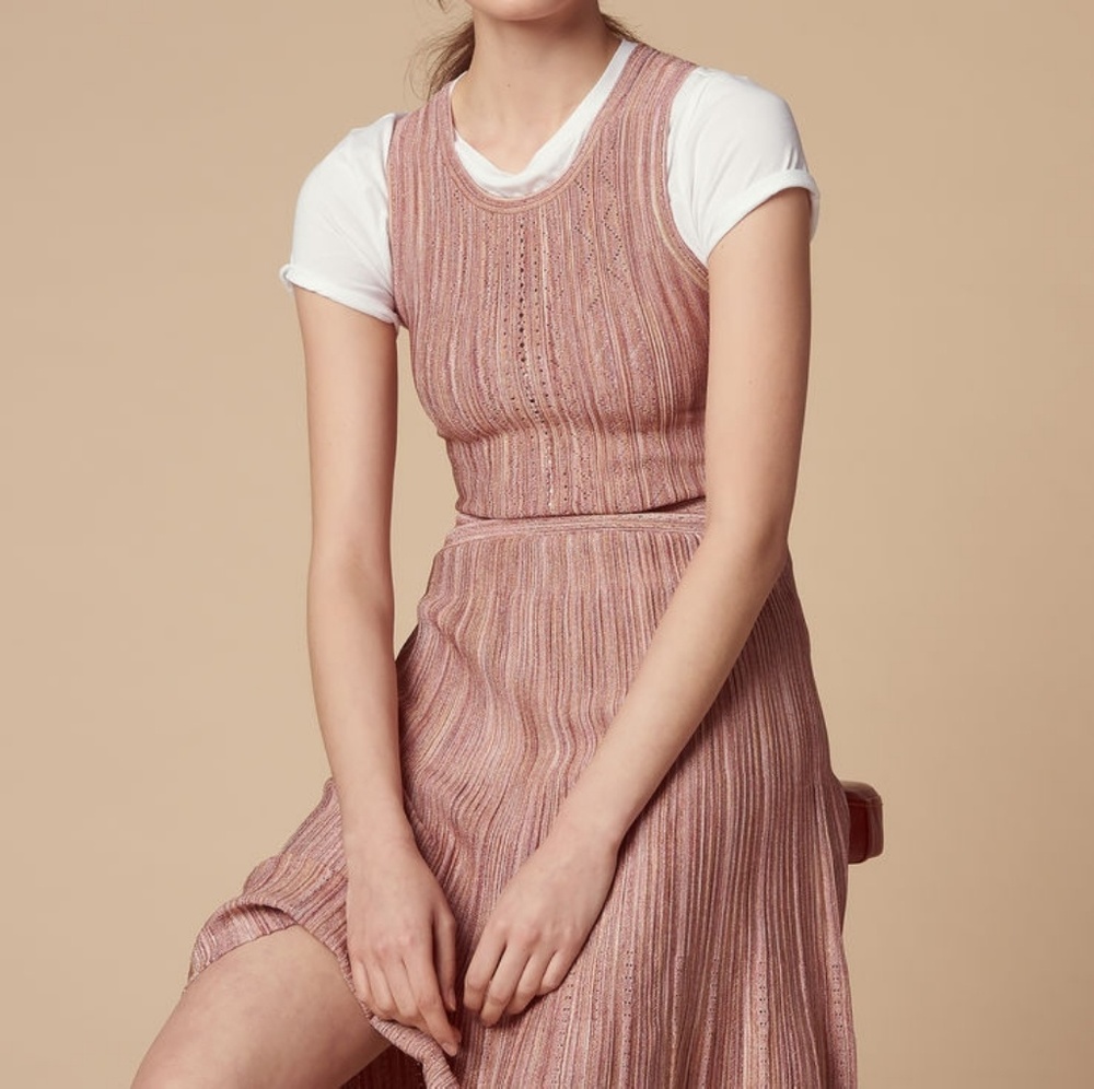 Sandro Paris Sleeveless Lurex Dress